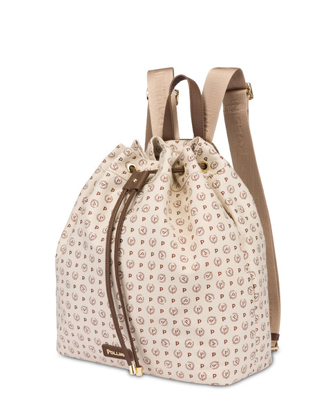 Zaino Heritage Denim Jacquard Avorio/marrone