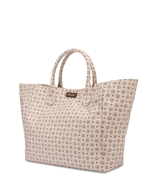 Tote bag Heritage Jacquard Big AVORIO/MARRONE