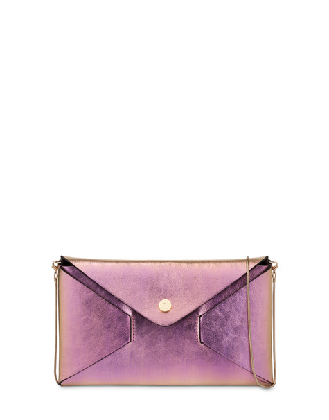 Mail pochette in shimmering laminated calfskin PINK