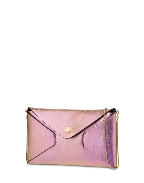 Mail pochette in shimmering laminated calfskin PINK