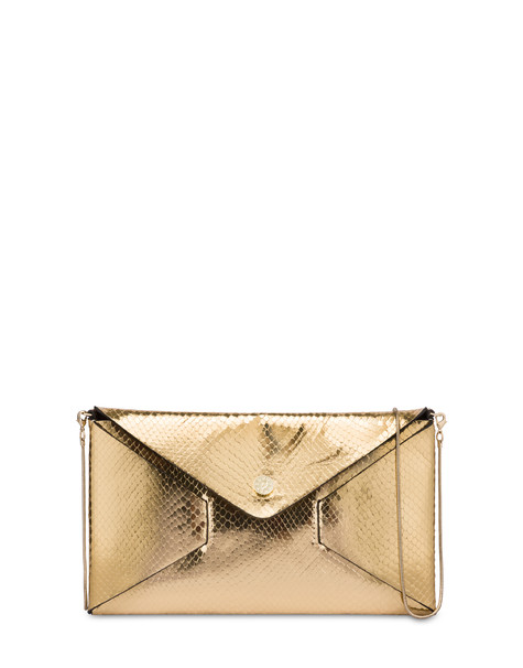 Mail pochette in laminated calfskin GOLD