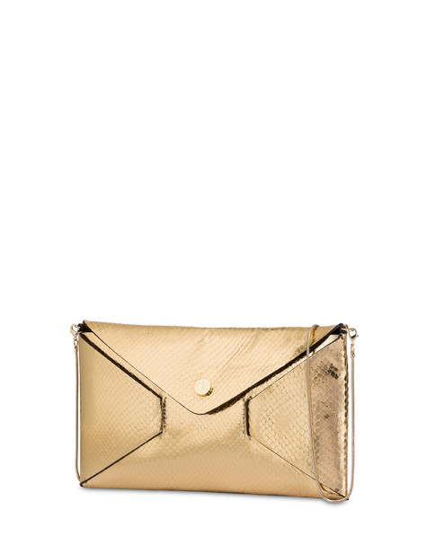 Mail pochette in laminated calfskin GOLD
