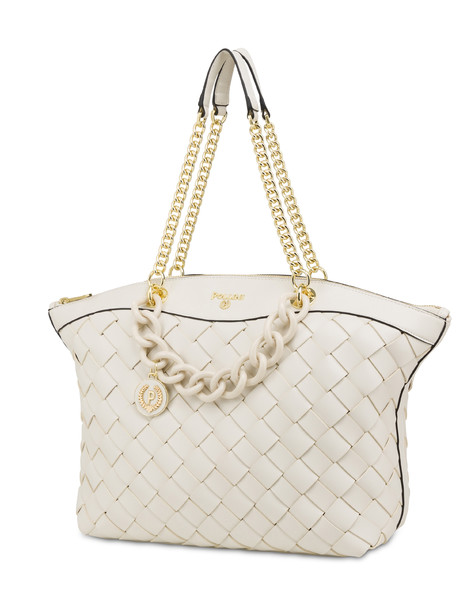 Tote bag with Chain Reaction weave IVORY