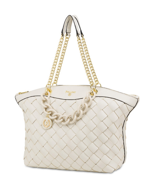 Tote bag con intreccio Chain Reaction AVORIO