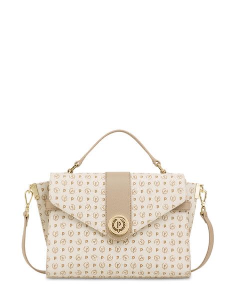 Heritage Logo Classic Structured Handbag Ivory/ice