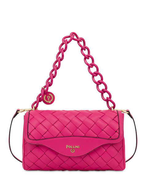 Borsa a spalla con intreccio Chain Reaction FUXIA