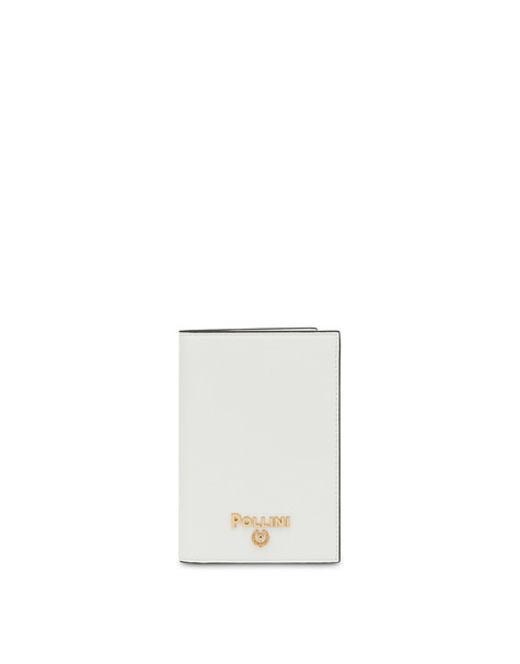 Wallet with metal logo WHITE