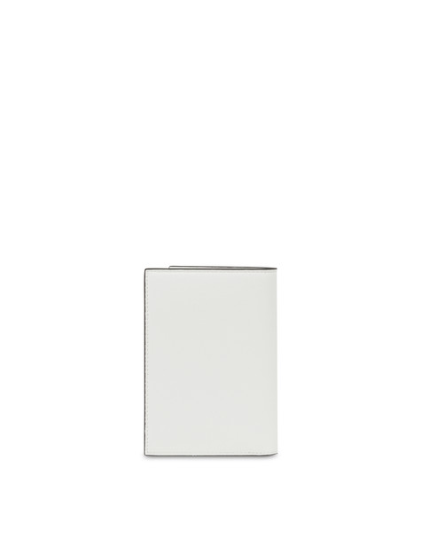 Wallet with metal logo WHITE