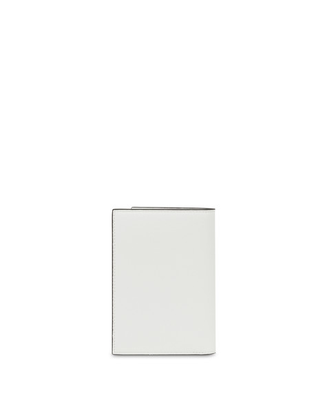 Wallet with metal logo WHITE