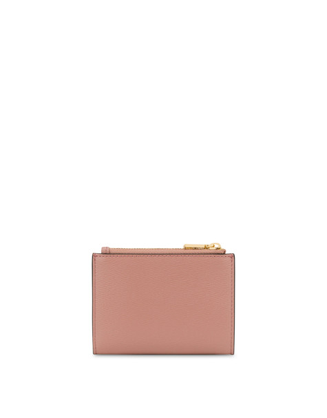Small wallet with metal logo NUDE