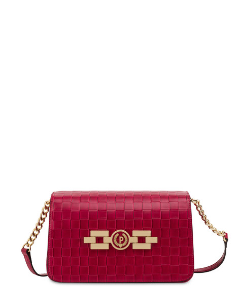 Take your time woven print shoulder bag RED