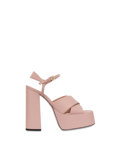 Sandali con plateau in nappa Poppies and Ducks NUDE