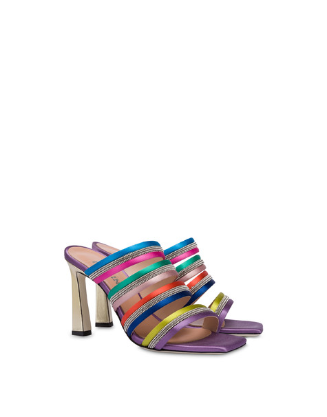 Mule con tacco in raso multicolor Bling Bling GLICINE/LIME/BLUETTE/GERBERA/CIPRIA/ERBA/BOUGANVILLE/AZZURRO/PLATINO