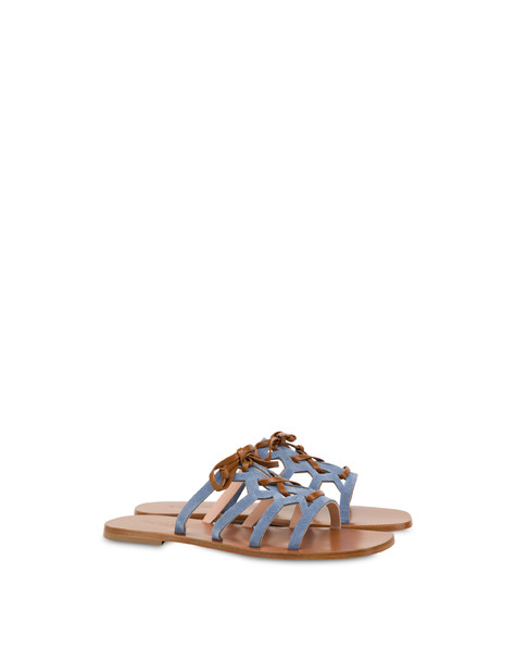Sandali flat in crosta Summer Breeze CIELO