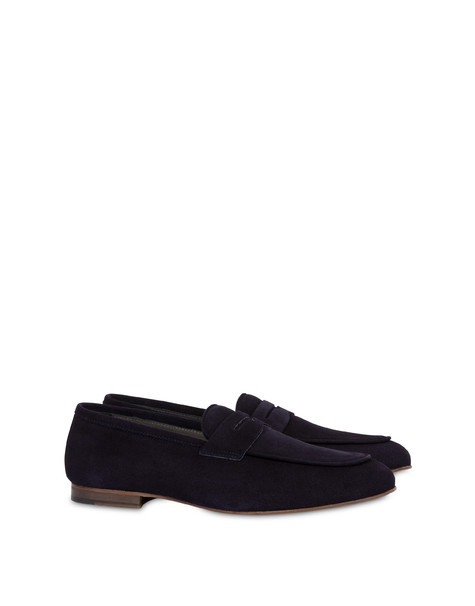 Mocassini a sacchetto in crosta BLU