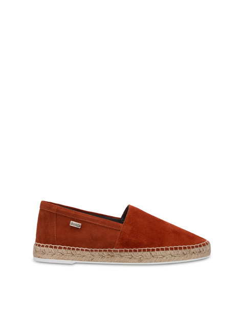 Split leather espadrilles RUST