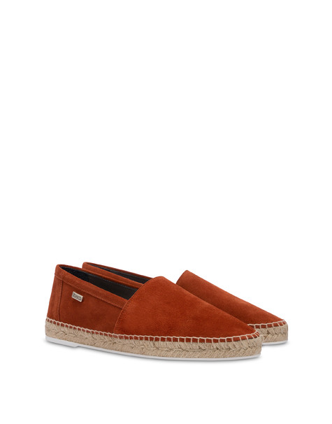 Split leather espadrilles RUST