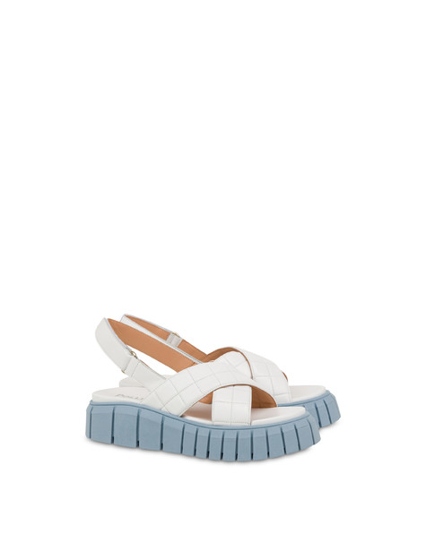 Sandali incrociati in nappa Summer Mountain BIANCO/CIELO