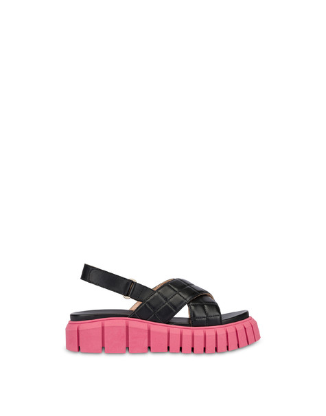 Sandali incrociati in nappa Summer Mountain NERO/BOUGANVILLE
