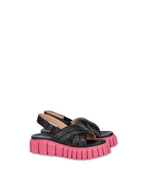 Sandali incrociati in nappa Summer Mountain NERO/BOUGANVILLE