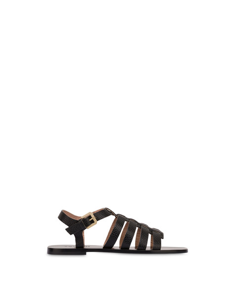 Sandali flat in vitello Spider NERO