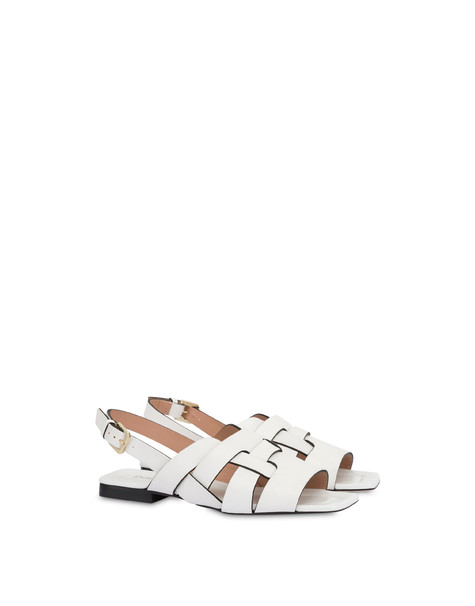 Sandali flat in vacchetta Cage BIANCO