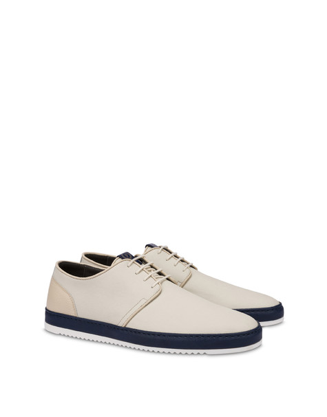 Foxing canvas and calfskin derby IVORY/IVORY/BLUE