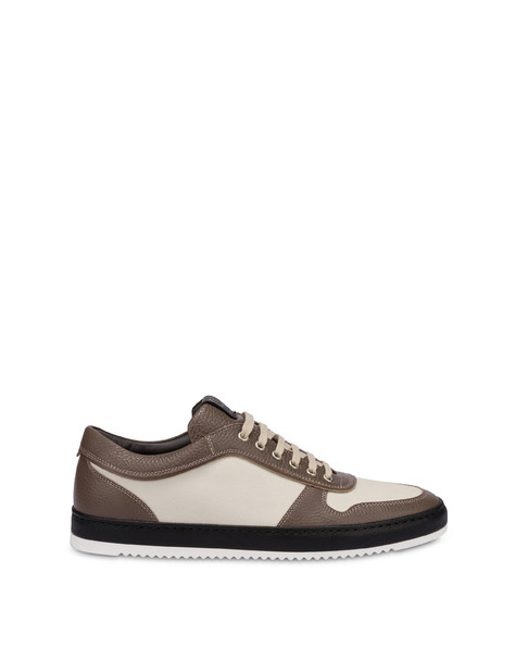 Foxing canvas and calfskin sneakers IVORY/CAMEL/BLACK