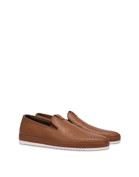 Slip-on loafers with Foxing weave print HIDE