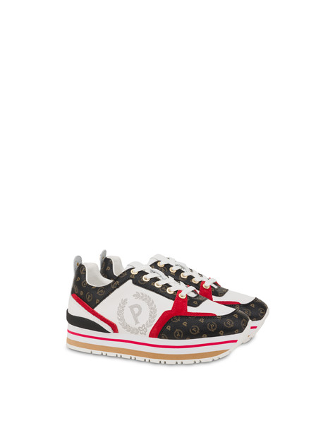 Sneakers In Vitello Heritage Forever Nero/rosso/bianco