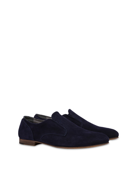 Derby slip-on a sacchetto in crosta BLU