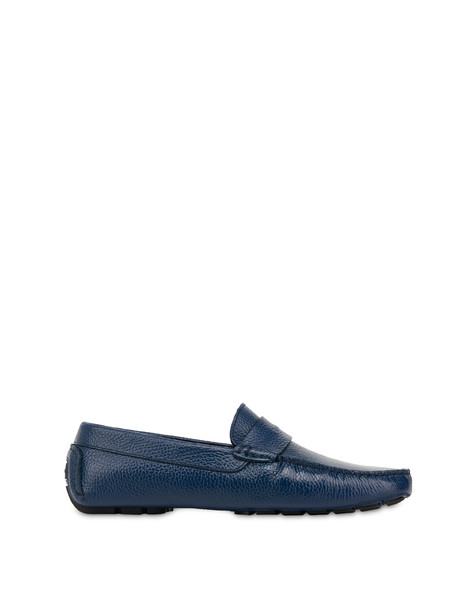 Mocassini in vitello con logo Drivers BLU