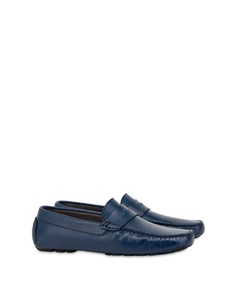Mocassini in vitello con logo Drivers BLU