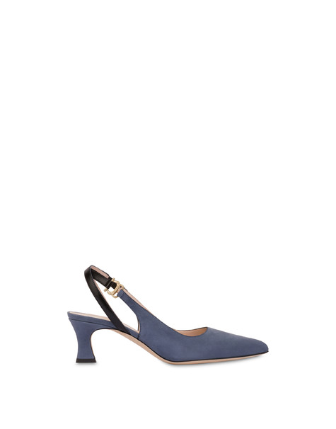 Slingback in nabuk e vitello Embrace AVIO/NERO