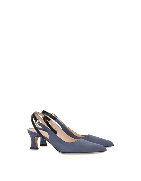 Slingback in nabuk e vitello Embrace AVIO/NERO
