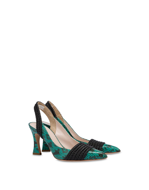 Slingback in elaphe Paloma TURCHESE