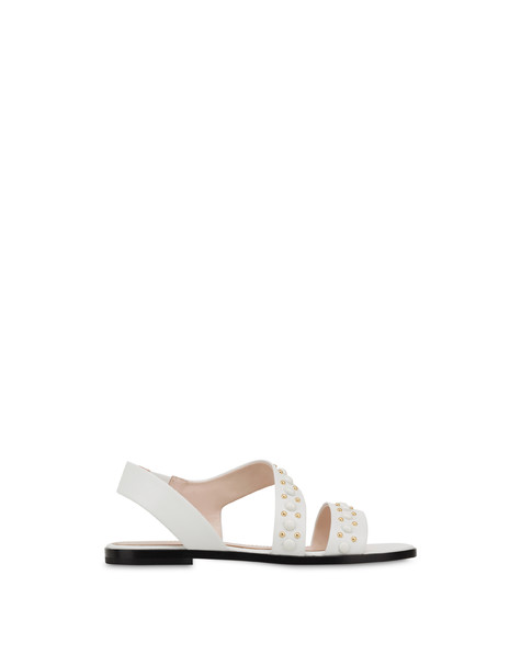 Sandali flat in nappa con borchie Decor BIANCO