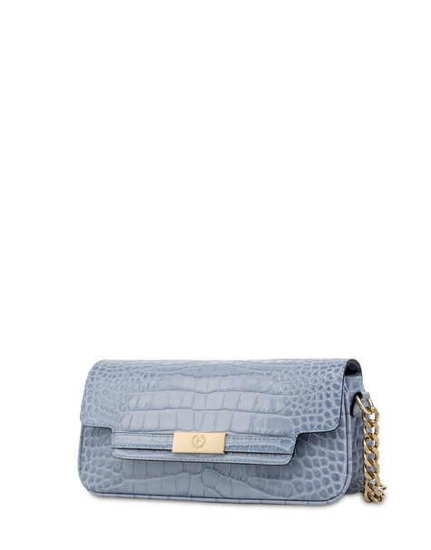 Essence shoulder bag in calfskin-print calf leather SKY BLUE