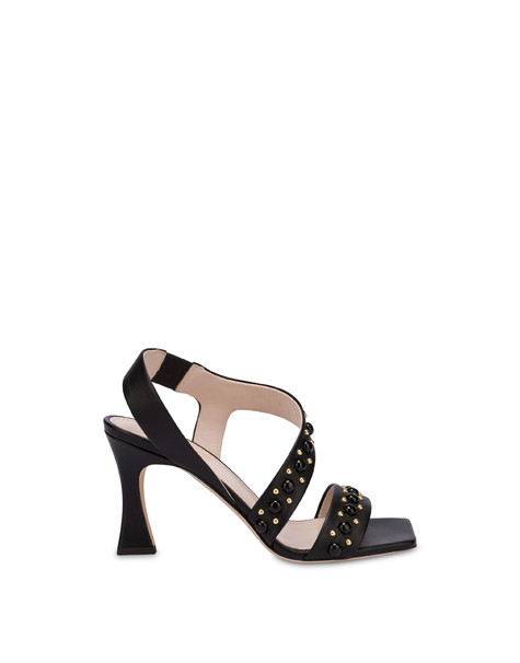 Sandali in nappa con borchie Decor NERO