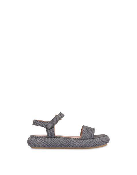 Sandali flatform con stampa pitone Floating CIELO