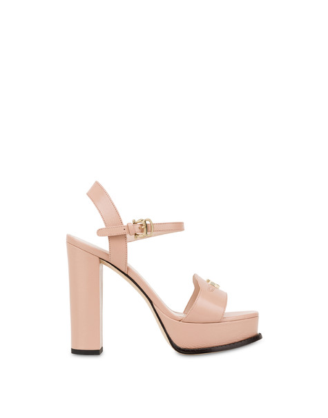 Sandali con plateau in capra Oxford NUDE