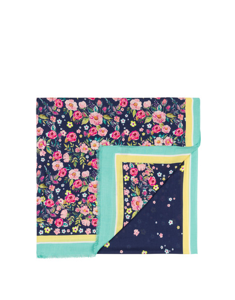 Flowers Print Viscose Stole GREEN
