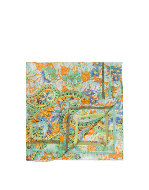 Floral Paisley silk scarf GREEN