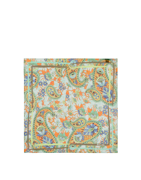 Floral Paisley silk scarf GREEN