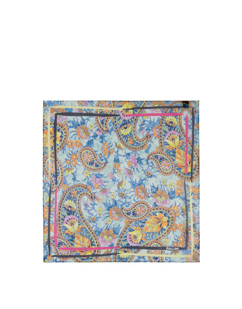 Floral Paisley silk scarf LIGHT BLUE