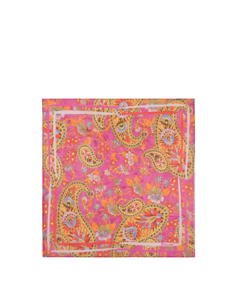 Floral Paisley silk scarf FUCHSIA