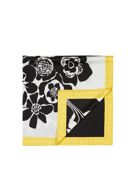 Flowers silk scarf YELLOW