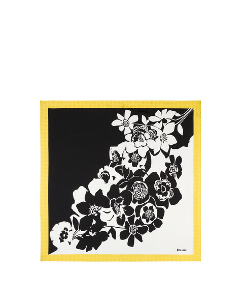 Flowers silk scarf YELLOW