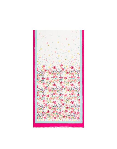 Flowers Print Viscose Stole FUCHSIA