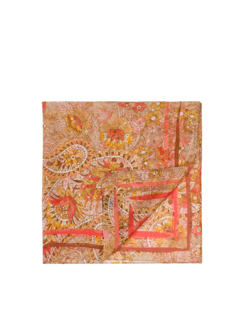 Floral Paisley silk scarf BEIGE